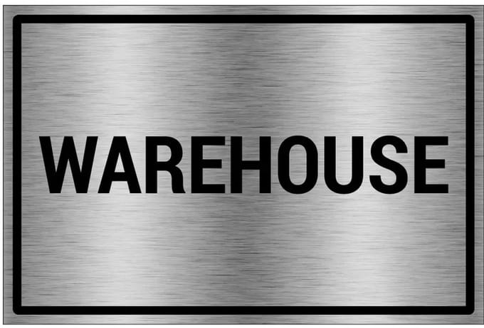 Warehouse bord - gecoat brushed aluminium - grijs zwart | 30 x 20 cm