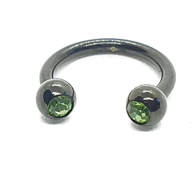 Zwart Met Steentjes - Neus / Septum / Helix Piercing