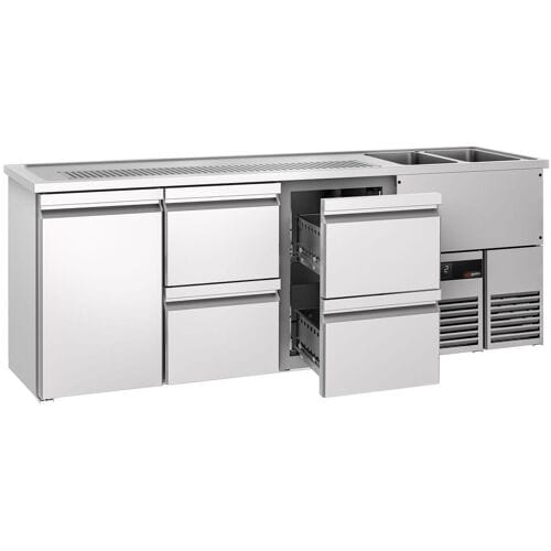 GGM Gastro Biertheke PREMIUM - 2500x700mm - 1 Tür & 4 Schubladen