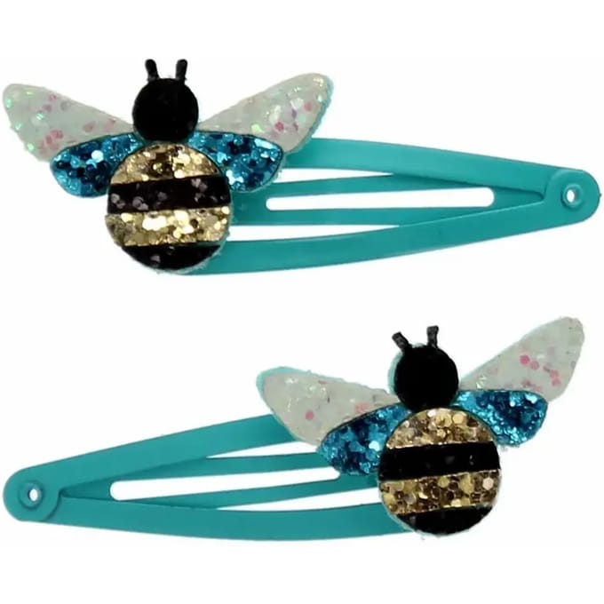 Glitter haarspeld Rex London Bumblebee (x2)