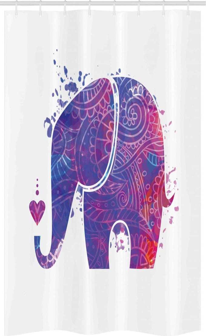 ABAKUHAUS Duschvorhang Elefant-Herz – 120x180 cm – Polyester
