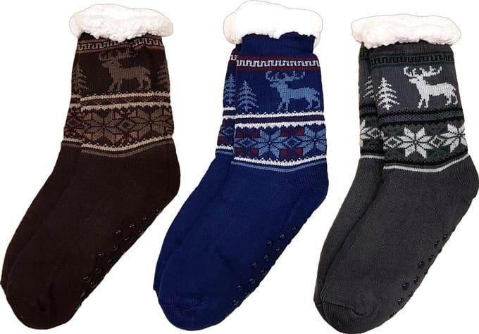 Belucci Warme Antislip Huissokken set van 3 paar ! Maat 39-45