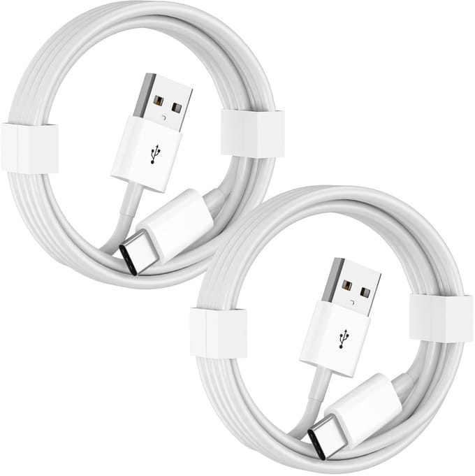 USB A naar USB C Kabel - 3 Meter Oplaadkabel 2x - Wit
