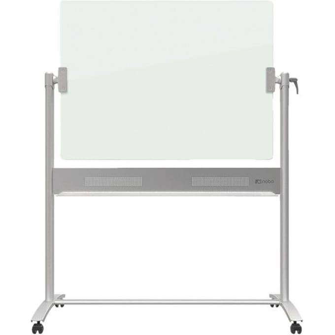 Glasbord Nobo Diamond, verrijdbaar, magnetisch, werkoppervlak 1200 x 900 mm