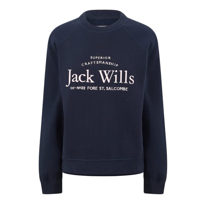 Jack Wills Dames/Dames Hunston Grafisch Sweatshirt met Ronde Hals (Marine)