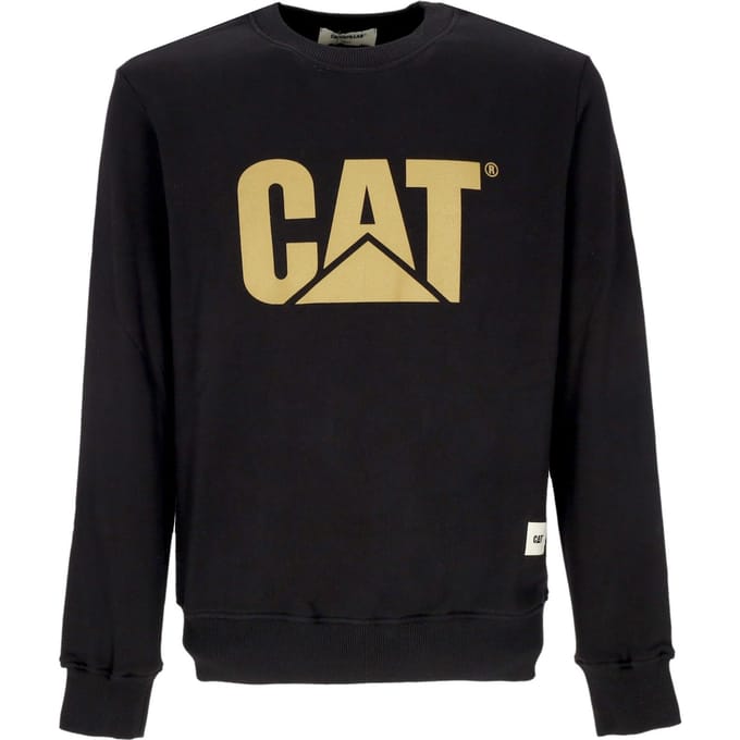 Herensweatshirt met ronde hals, logo zwart