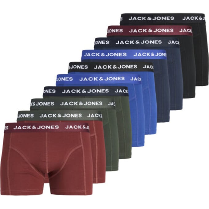 Jack & Jones Heren boxershorts trunks jacsolid effen 10-pack multicolor