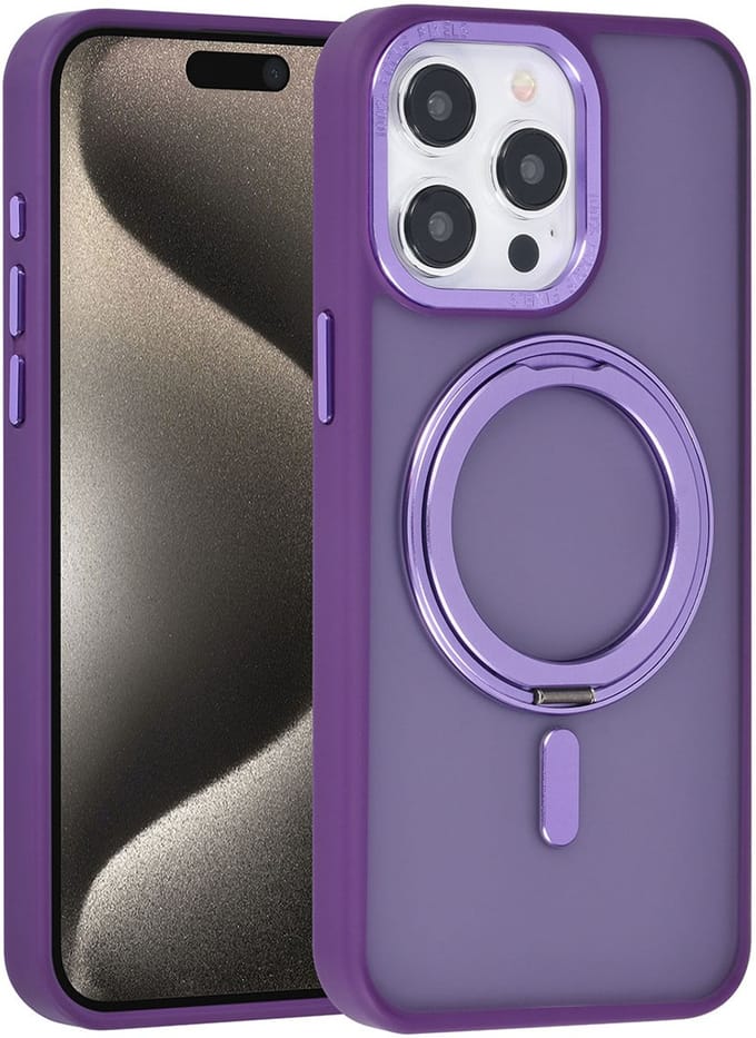 UNIQ Accessory Back Cover - Apple iPhone 15 Pro Max - Paars - MagSafe-ring - Antislip ontwerp