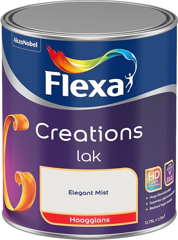 Flexa - Creations Lak Hoogglans - Elegant Mist - Mengverf - 750 Ml