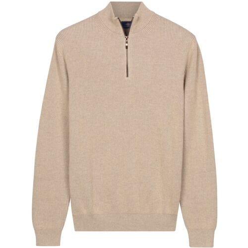 Baileys Trui Half Zip Uni Color Plated Rib Knit Kitt / male