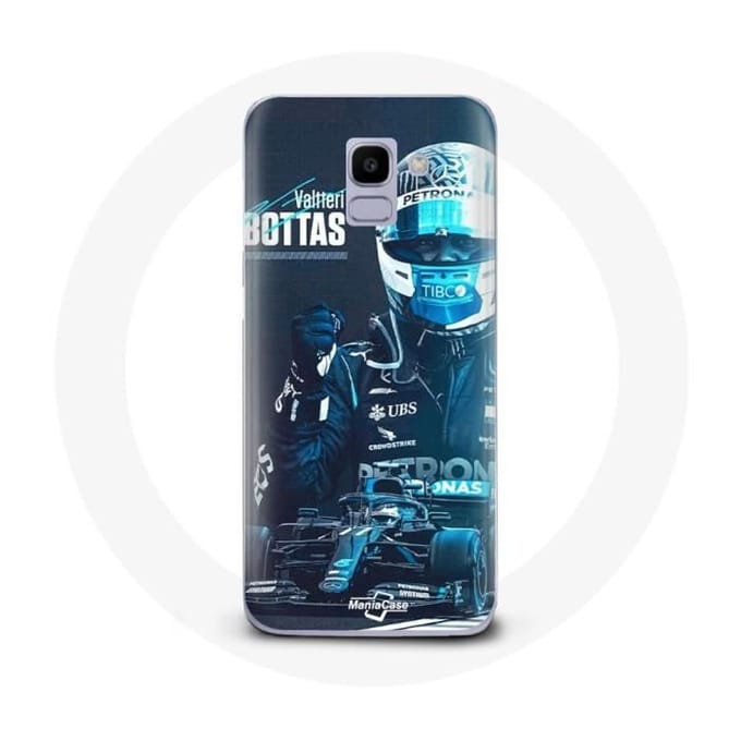 Coque pour Samsung Galaxy A8 2018 Formule 1 Valtteri Bottas Pilote de F1 Noir