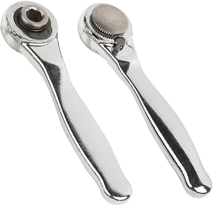 Dailygoods- Ratelschroevendraaier 1/4 inch - 72-tanden - Mini - Dopsleutel - Aluminiumlegering - Ergonomische handgreep - Compact formaat (9,5 × 2 cm)