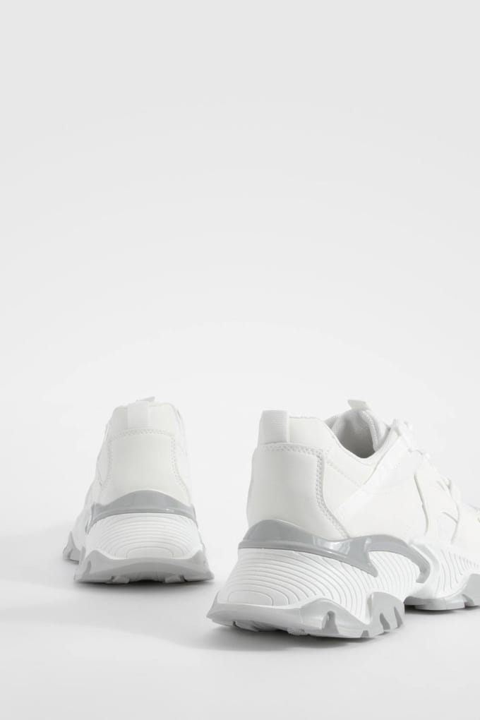 boohoo Dames Chunky Sportieve Trainers | White | Maat: 3