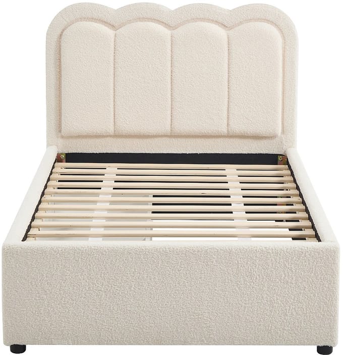 Vente-unique Bedframe stof crème 90 x 190 cm