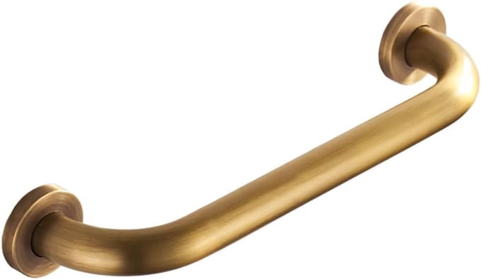 Badkamer Handgreep - Steunbeugel Veiligheid - Valpreventie Douche - Massief Koper Materiaal - 30cm Lengte - Brons
