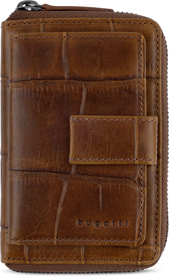 Bugatti Nevio Portemonnee RFID-bescherming Leer 13 cm - Dames - Horizontaal - cognac