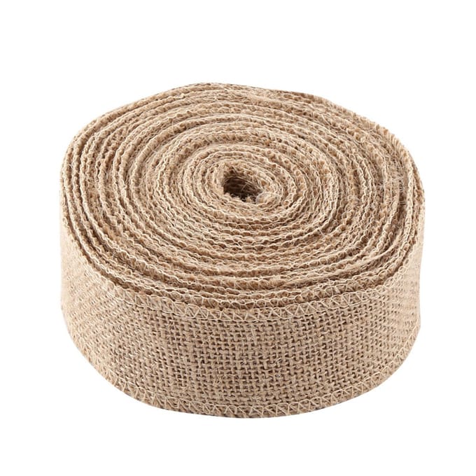10M Geweven Rustieke Jute Stof Lint Tafelkleed Bruiloftsdecoratie 5CM beige