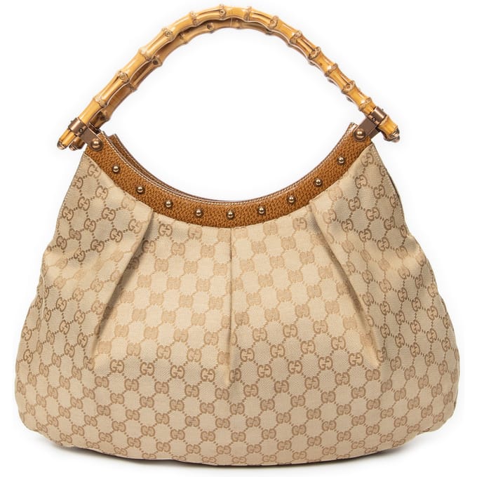 Large Studded Bamboo Hobo   schoudertas