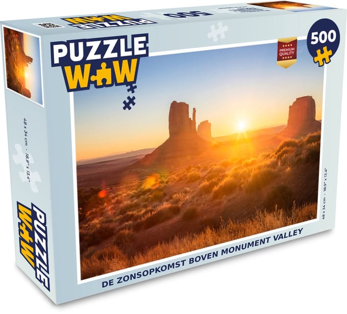 Puzzel De zonsopkomst boven Monument Valley - Legpuzzel - Puzzel 500 stukjes