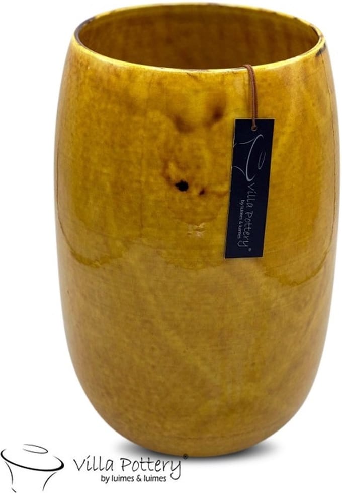 Tobago gele ovale vaas, B27xD18xH35