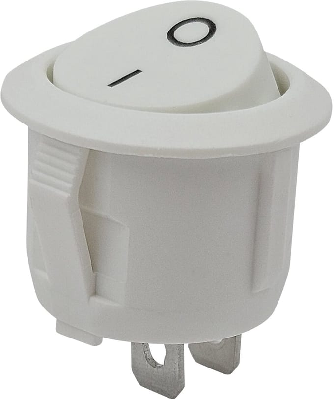 ProRide Wipschakelaar ON/OFF KCD2-202 - 2-pins - Rond ⌀20mm - 250V/6A - Wit