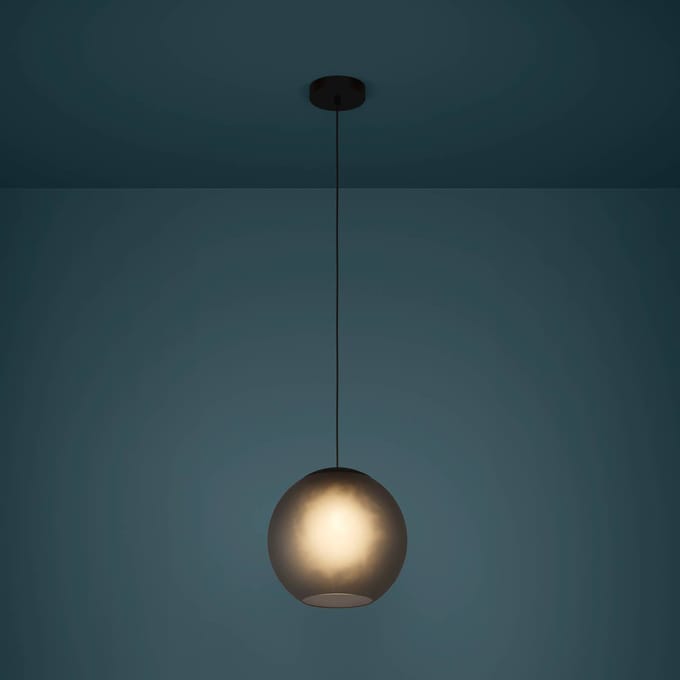 Stars of Light hanglamp Arangona, grijs, Ø 30 cm, glas