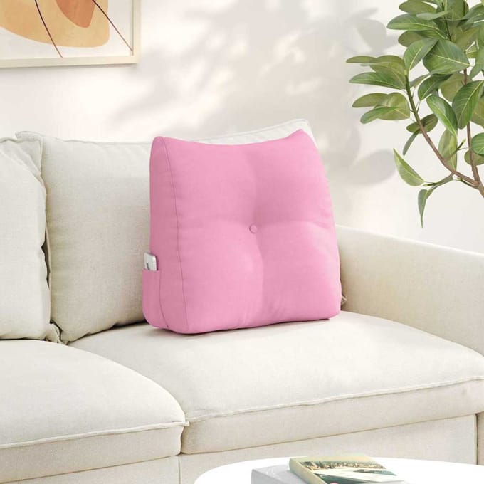 vidaXL - Rugkussen - Roze - 45 - x - 24 - x - 50 - cm - Stof