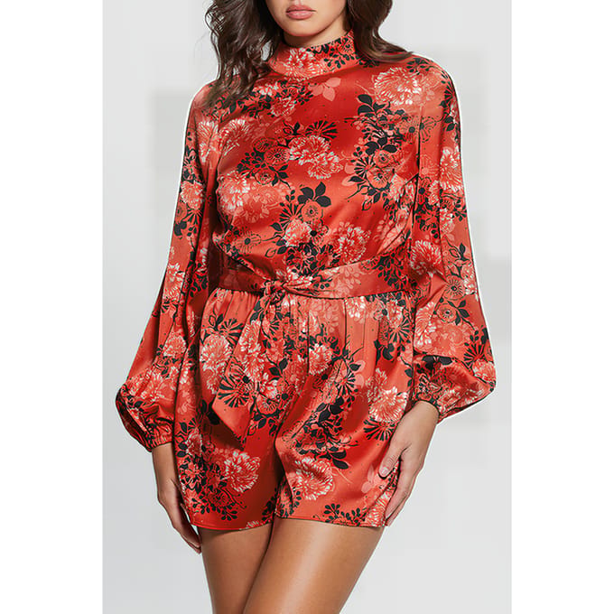 GUESS  Eco Ls Jessica Mock Nk Romper Call Me Cherry Print Größe: S | Playsuits Outlet | Damen