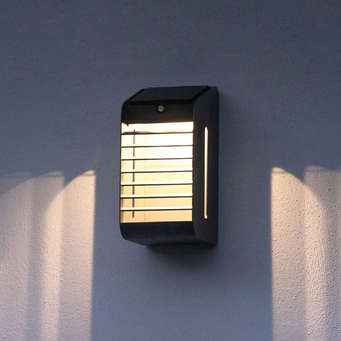 Les Jardins LED-zonnelamp Corner met sensor, grijs