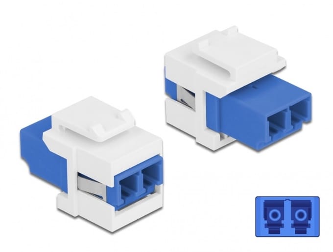 Delock Keystone Module LC Duplex female to LC Duplex female blue / white