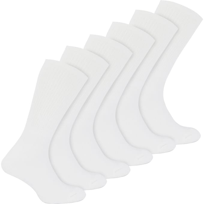 Sock Snob - 6 Paar Multipack Jongens Bamboe Sport Sokken | Crew Kinderen Sokken - Wit