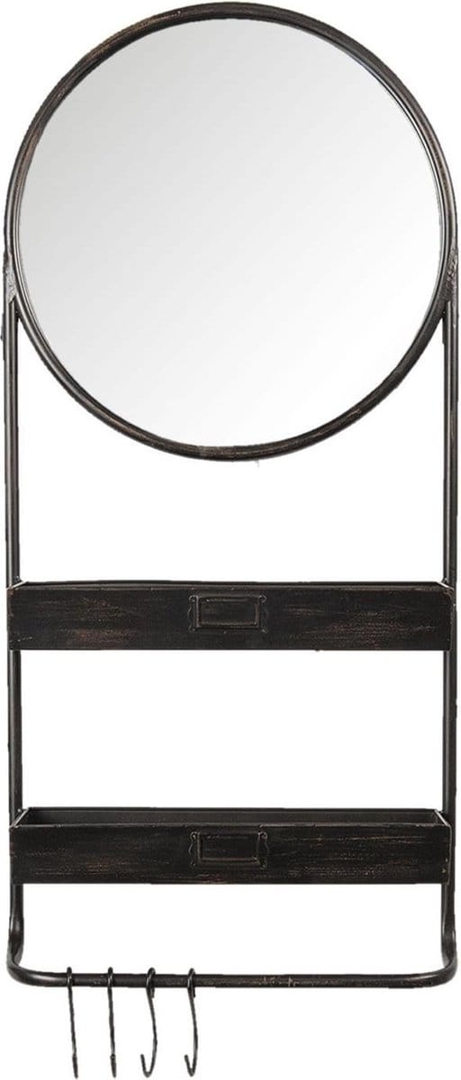 Clayre & Eef Spiegel 38x89 cm Zwart IJzer