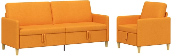vidaXL - Sofa - Set - Met - Opslag - 2 - st - Dongeel - Polyester