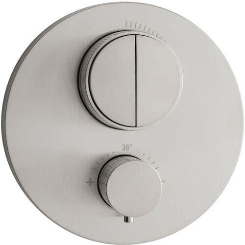 Herzbach DEEP iX concealed thermostat round for 2 consumers, 17.803050.1.09