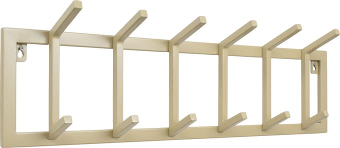 LOFT42 Kapstok Jaimy Single - Beige – Metaal – 6 dubbele haken - 80x24x12