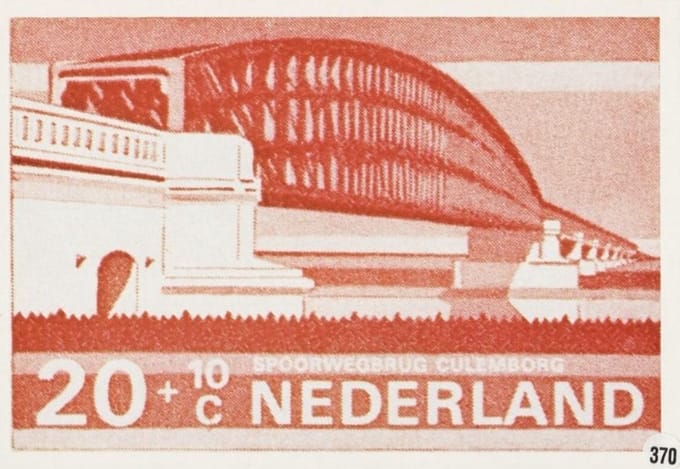 Briefkaart met afbeelding Spoorwegbrug, Culemborg postzegel