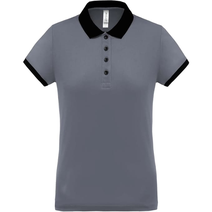 Damessportpolo 'Proact' met korte mouwen Sporty Grey/Black - L