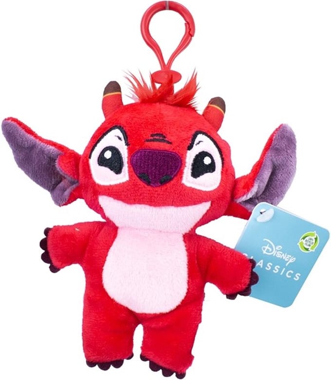 Lilo & Stitch - Pluche - Bagclip - Knuffel - Sleutelhanger - 14cm - Rood - Stitch