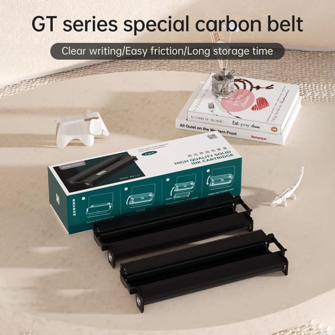 HPRT 2 rollen thermisch transferlint voor GT1 draagbare A4 thermische transferprinter voor thuiskantoor zwart