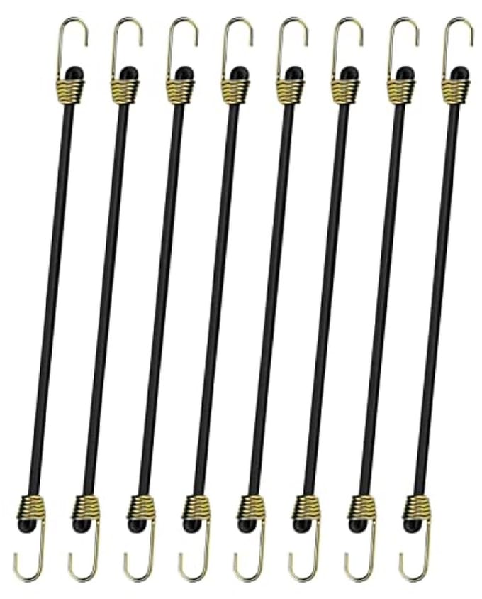 Set van 8 elastische spanbanden met haken - 25 cm - Sterk en veelzijdig