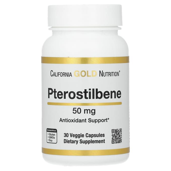 California Gold Nutrition, ptérostilbène, 50 mg, 30 capsules végétales