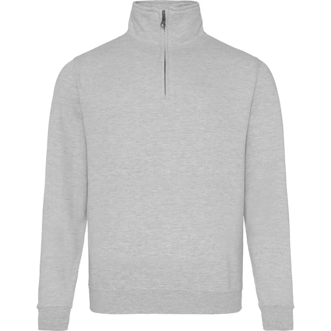Just Hoods - 1/4 Zip Sweater - Heather Grey maat M