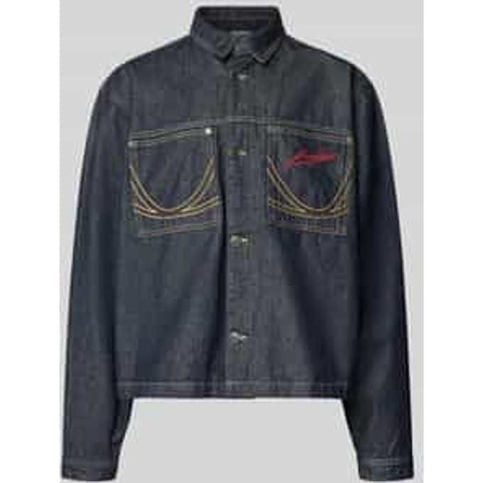 Relaxed fit jeansjack met siernaden
