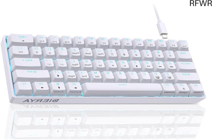 RFWR® 60% Mechanisch Gaming Toetsenbord met Rode Schakelaars en Anti-Ghosting