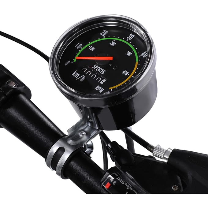 Mechanische Fietscomputer Fiets Snelheidsmeter Kilometerteller Fietsen Stopwatch Cyclocomputer wit