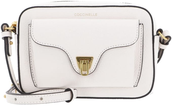 COCCINELLE Leren Schoudertas Beat Soft Crossbody Bag Blanco Crème