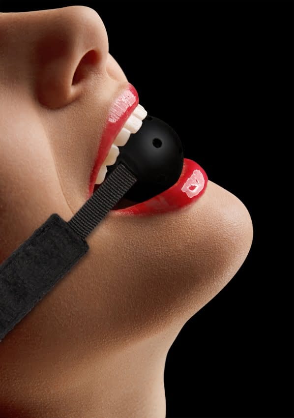 Ouch - Verstelbare Ball Gag met gaten - Zwart