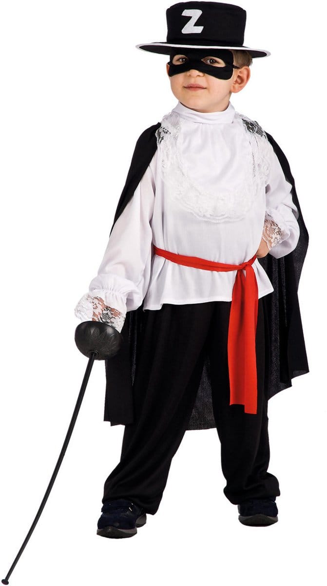 Carnival Toys Kostuum Zorro Jongens Polyester Zwart Maat 128