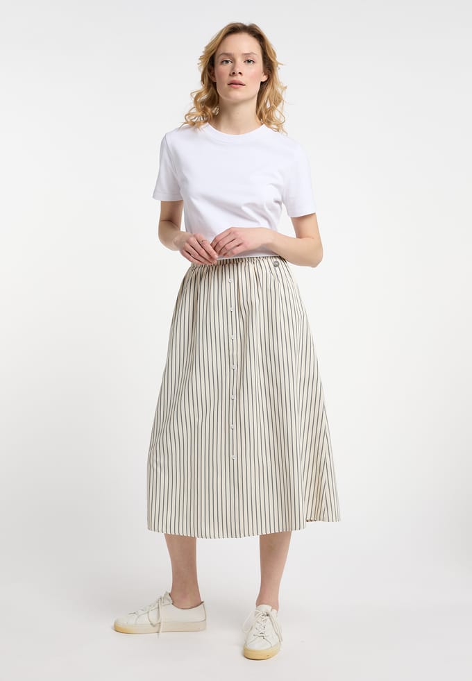 Dreimaster A-lijn rok Dames Lichtbeige marine