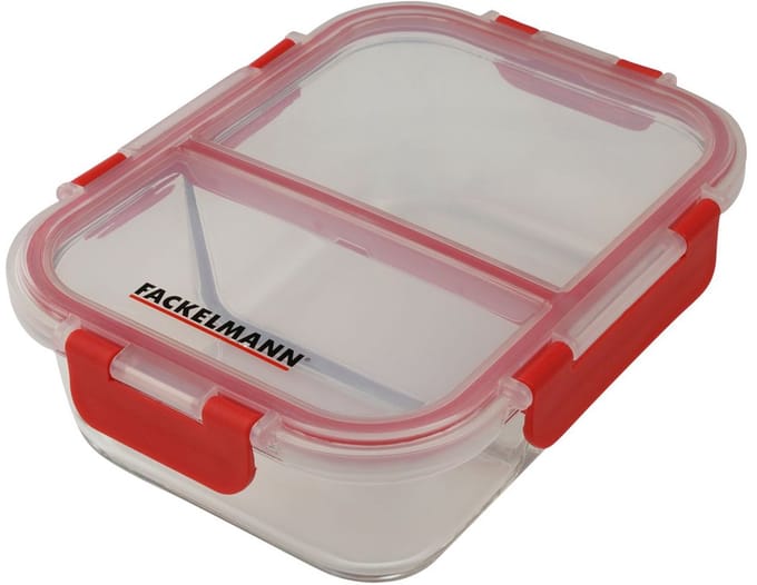 Lunchtrommel van glas met twee vakken 1000 ml Fackelmann Move
